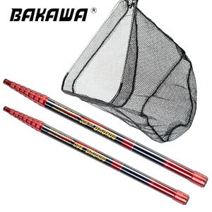 Fishing Accessories BAKAWA Fishing Net Telescoping Foldable Landing Net Pole Lightweight Carp Carbon Folding Sea Hand Dip Net 3M/4M/2.1M Tackle 231017