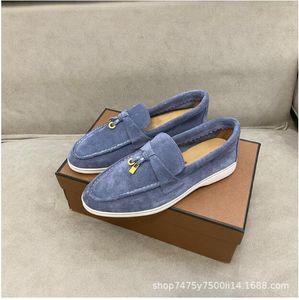 2023 LP MENS/Women Loro Walk Buty luksusowe trampki sukienki sukienki zamsz skórzany designer nubuck flats Oficjalny duży 07