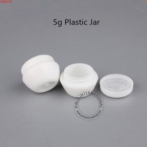 Promocja 50pcs/partia 5G plastikowy krem ​​do twarzy słoik pusta kobiety kosmetyki 5 ml mini biała pokrywka 1/6 unz Mały cień do powiek napełnialny dothigh qt pjlk