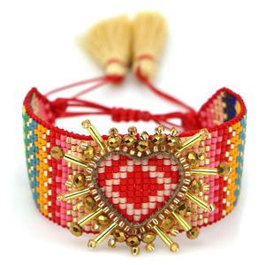 Go2Boho Miyuki 3D Heart Armband Bohemian Armband Pulseras Mujer Moda 2019 Women Armband Jewelry Boho Chic Handmade Loom Beads C224V