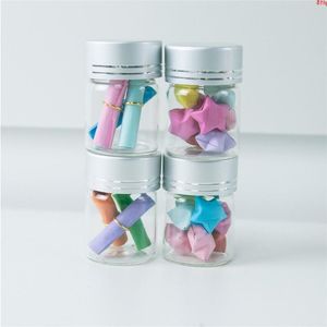 Bottiglie di vetro da 15 ml Vite con coperchio in alluminio Argento Trasparente Liquido trasparente Regalo Artigianato di nozze Wishing Jars 30 * 43mm 50 pzbuona quantità Mfkat