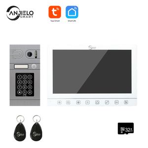 Tuya Smart App Remote Control WiFi Video Door Phone Intercom 7 inch Screen Access Control System Motion Detection With Code Keypad/RFID Card