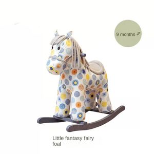 Sedie a dondolo LazyChild 2-8 anni Bambini Cavallo a dondolo Sicurezza Cavallo di Troia Bambino Sedia a dondolo Regalo Cavallo a dondolo in legno massello 231017