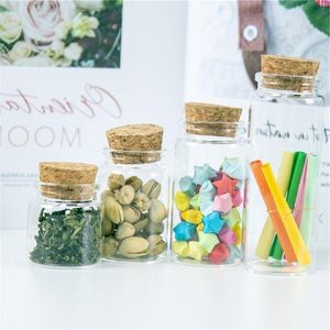 Capacity 50ml 80ml 100ml 150ml Glass Bottles with Cork Clear Jars Weding Gift Empty Containers 48pcsgood qty Sejtv