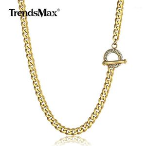 Chains 5mm Stainless Steel Chain Cuban Curb Link Necklace For Men Women Toggle Clasp Fashion Hip Hop Jewelry TNS007031305E