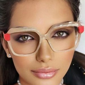 Solglasögon 56425 Fashion TR90 Anti Blue Light Blocking Cat Eye Glasses Frame Women Luxury Designer Retro Gelglas för damer Optical
