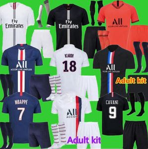 18 19 20 CAVANI MBAPPE camisas de futebol Maillots de futebol 2018 2019 2020 VERRATTI ICARDI DI MARIA Marquinhos camisa uniformes enfants pé terceiro 3º 4º kit adulto 1254