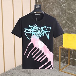 DSQ PHANTOM TURTLE Men's T-Shirts Italian Milan Fashion Inkjet Graffiti-print T-shirt Summer Black White T-shirt Male Hip Hop294f