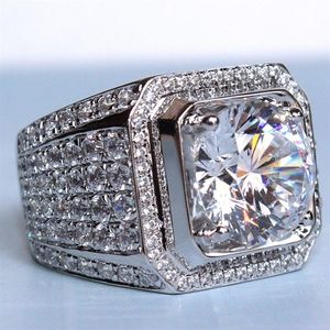 Solitär-Ring für Männer, 4 Karat Diamant, 925er Sterlingsilber, Verlobung, Ehering für Herren, luxuriöser Schmuck288D