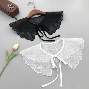 Bow Ties Fake Collar For Women Cute Half Shirt Sholuder Wraps False Shawl Wrap Hollow Out Embroidery Necklace Detachable