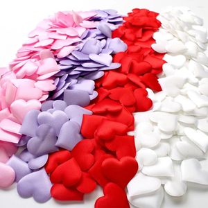 Party Decoration 100Pcs 35mm Heart Petals Confetti Romantic Sponge Satin Fabric Wedding Valentine Birthday