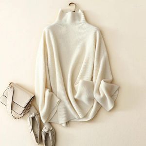 Suéteres femininos Masigoch Chunky Ribbed Knit Winter Fashion Oversized Soft Cashmere Sweater Gola Alta
