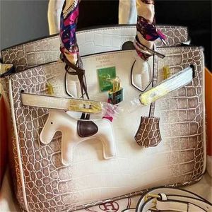 Läder bk platinum handväska äkta kvinnors krokodil korn cow himalayan väska väska