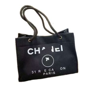 الأزياء النسائية الفاخرة حقيبة اليد العلامة التجارية CH الأكياس المسائية للسيدات خطاب CC TOTE BEACH BAG كبير سعة عرضية أنثى الظهر الكبرى محمولة القماش حقائب التسوق K46P