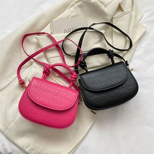 Fashion Handheld Saddle Bag for Women Bags Popular Crocodile Pattern One Shoulder Crossbody Bag