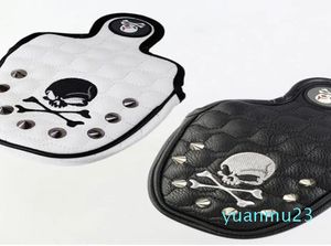 Golf Putter Cover Skull Rivets Leather Magnetic Closure Headcover for Mallet Putter Golf Head Covers
