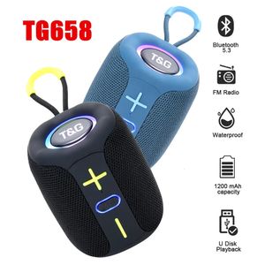 Portabla högtalare TG658 Bluetooth -högtalare Trådlös subwoofer -kolumn Mini Bass FM TF BT Musikspel för Android iOS Smart Phone PC Laptop 231017