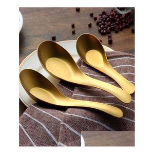 Cucchiai Zuppa in acciaio inossidabile Oro Riso cotto Scoop Bambini Cena Stoviglie Accessori da cucina All'ingrosso8542703 Consegna a domicilio Gar Dhflg