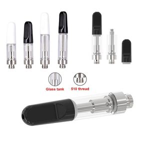 Zerstäuber Vape Carts 510 Thread Vaporizer Weiß Schwarz 0,5 ml 1 ml Kartuschen Elektronische Zigarette Mini Öltank Kapazität Vape Kartusche