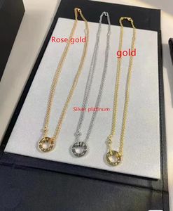 Carter Love Collece 18K Elmas Gül Altın Yeni Lüks Güzel Takı Zinciri Kolye Gold Gold Gold Heart Tasarımcı Markası