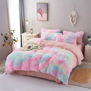 Sängkläder sätter plysch täcke kudde varma och mysiga tre stycken uppsättning hudvänligt tyg för enstaka dubbelsängar 231017