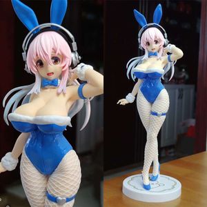 Finger Toys 30cm Japanese Girl Super Soniko Anime Figures Blue Bunny Girl Ver. Pvc Action Figurine Adult Collection Model Toys Ornaments