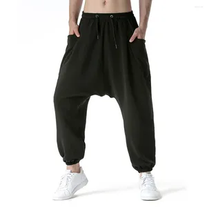 Pantaloni da uomo Pantaloni Harem da uomo con coulisse larghi a gamba larga Pantaloni da jogging casual con cavallo basso