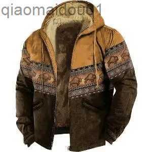 メンズダウンパーカー冬パーカス長袖コートカウパターンカラーセパレーションデザイン男性/女性のための温かいジャケット