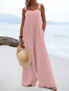 Women s Two Piece Pants 2023 Spring Summer Ethnic Style Fashion Solid Color Wide Leg Jumpsuit Quick Sale Tongfa European and American Cross 231017