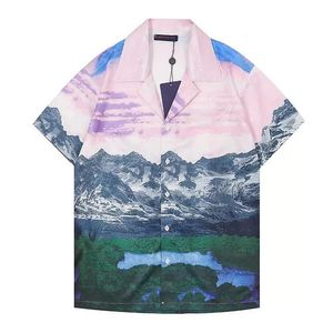 Summer Men T Shirts Designer Bowling swobodne wydrukowane guziki Cardigan Krótkie rękawie Top Wysokiej jakości stojak na modę Casua241p