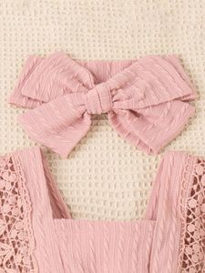 Rompers 0-18M Baby Girl Summer Cute Romper Sleeveless Bow Front Lace Tassel Jumpsuits With Headband Set