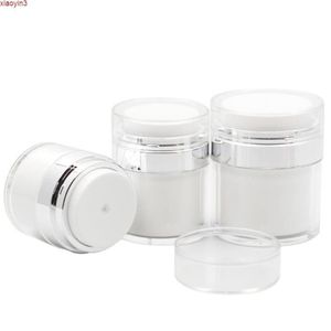 15 30 50G Pearl White Acrylic Airless Jar Round Cosmetic Cream Pump Packaging Bottle LX8995High Quantity Buehe GTGXS