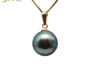 Ожерелья с подвесками, 18-каратное золото, 100 мм, зеленый таитянский жемчуг, культивированные дюймы AAA, ювелирные изделия 18 карат 231017