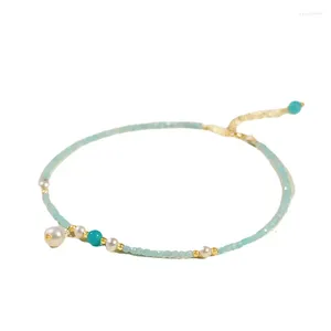 Anklets Amazonite Anklet Female Crystal Summer High Sense Niche Lucky Beads Lapis Lazuli Ankle Chain