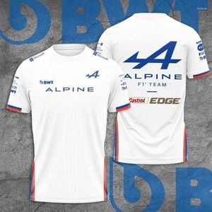 メンズTシャツ2023 F1シャツフォーミュラワンアルパインチームアロンソメンズサマーアウトドアスポーツ特大240F