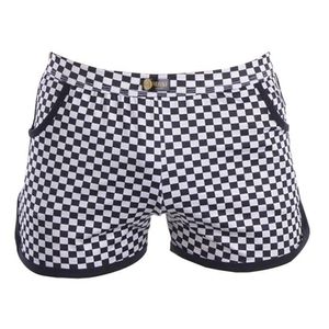 Buy Men's Black and White Plaid Boxer Shorts Fashionable Man Printed Home Pants Black Border Underwear268e