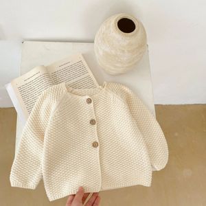 Cardigan 4465C Sweter dla niemowląt Płaszcz Sweter Sprężyna kukurydziana Kukuryka Knitte Sweater Sweet Silny kolor chłopięcy płaszcz dla dziewczynki Sweter 231017