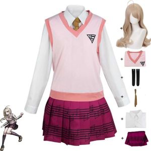 Косплей игры Dangan Ronpa Danganronpa V Killing Harmony Kaede Akamatsu Косплей Костюм Парик Аниме Школьная форма Jk Костюм на Хэллоуин