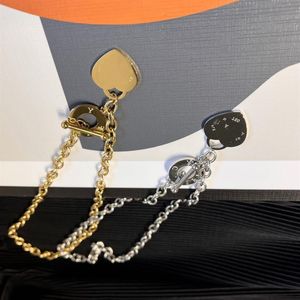 Högkvalitativ designer Fashion Necklace Choker Chain 925 Silver Plated 18k Gold Plated Rostfri Steel Letter Pendant Halsband för 2304