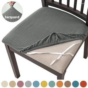 Chair Covers Jacquard Seat Cushion Cover Corn Kernel Fabric Stretch For Dining Room Office Kitchen Spandex Round Stool Protector