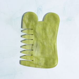 Natural Jade Head Therapy Massage Comb Multifunctional Handheld Head Gua Sha Scraping Massage Tools for Head Caring Relax Health Product