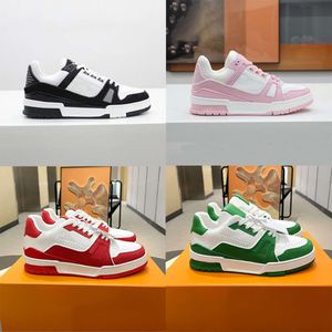 Designer Flat Trainer Sneaker Men Vintage Shoes Top Quality Real Leather Rubber Outsole Runner Trainers Outdoor Casual Shoes Size 35-46 With Box NO268