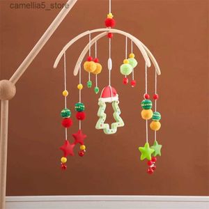 Mobiles# Baby Rattle Christmas Toywooden Nowonarodza muzyka wisząca Toysobile 0-12 Miesiąc Bracket Infant Crib Festival Toys Q231017