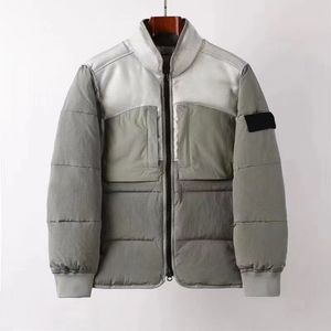 Stoneisland Mens Down Parka 아웃복 자수 커플 거리 따뜻한 단순한 겨울 느슨한 느슨