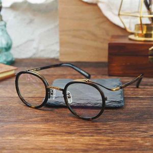 Vintage Round Acetate Glasses Frame Men Women Retro Myopia Prescription Optical Eyeglasses Frame Japan Luxury Brand Eyewear 210323215E