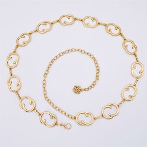 18K Gold Taillenkettengürtel Designer Trendy Roségold Buchstaben Taillenketten Luxus Hochwertiger goldener Silber Metallkettengürtel