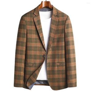 Ternos masculinos Moda Menina Casual Plaid Suit Blazer