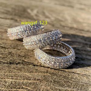 Hip Hop Iced Out Pinky Sterling Sier VVS Diamante Moissanite Anel Masculino