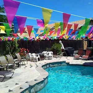 Decoração de festa 50m 100 bandeiras multicoloridas triângulo bunting banner festival ao ar livre guirlanda feriado