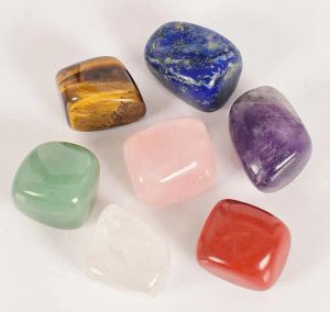 Natural Crystal Chakra Stone 7st Set Natural Stones Palm Reiki Healing Crystals Gemstones Home Decoration Gratis fartyg